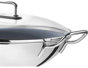 Wok panvica Zwilling Plus s nepriľnavým povrchom a sklenenou pokrievkou 32 cm, 40992-032