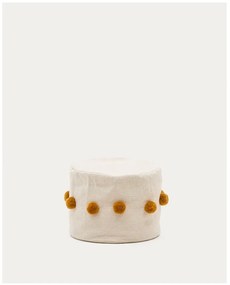 Taburet v horčicovej farbe/béžový Manua – Kave Home