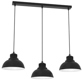 Luminex Luster na lanku SVEN 3xE27/15W/230V čierna LU9083
