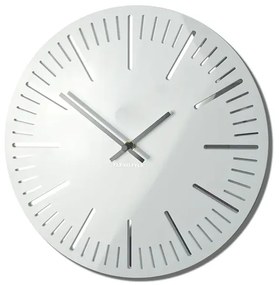 Nástenné biele akrylové hodiny TRIM lesklé -  50cm