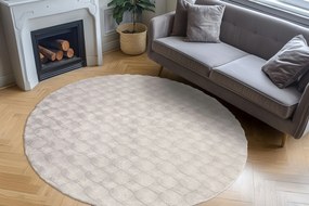 Obsession, Kusový koberec Diamond Cut 800 Grey kruh, 200x200 (priemer) kruh, šedá, obývacia izba