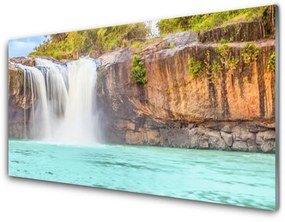 Obraz plexi Vodopád jazero príroda 120x60 cm