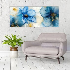Obraz - Kvetinová, atramentová maľba (120x50 cm)