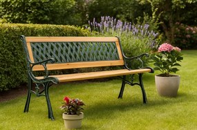 Lean Drevená záhradná lavička - kovová konštrukcia