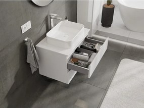 Mexen Orio, kúpeľňová skrinka 70 cm s hornou časťou, 2 zásuvky, biela lesklá, 91A10-07047-2-BFFC00