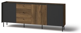 Komoda Phelan P6 (orech warmia + čierna). Akcia -20%. Vlastná spoľahlivá doprava až k Vám domov. 1062536