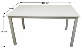 Tempo Kondela Jedálenský stôl, biela, 110x70 cm, ASTRO NEW