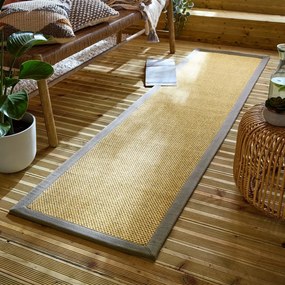 Vnútorný a vonkajší koberec v šedej a svetlohnedej farbe 60x230 cm Sisal Look – Flair Rugs