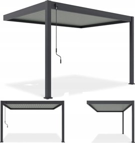 Záhradná pergola na stenu Elegance Wall 3x4 Antracit Šedý Gutroof