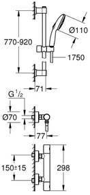 GROHE 34857000 - Termostatická sprchová batéria PRECISION GET 12” lesklý chróm