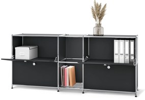 Kovová odkladacia skrinka »CN3« so 4 výklopnými priehradkami, čierna