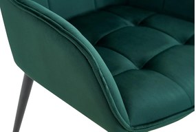 Jedálenská stolička Ferndale - zamat - tmavo zelená