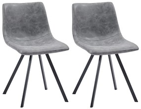 Jedálenské stoličky 2 ks, sivé, umelá koža 281479