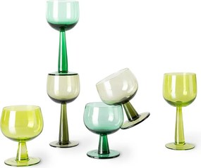 Set 4ks zelený pohár na víno na nízkej nohe The Emeralds - Ø 8*11cm/ 250ml