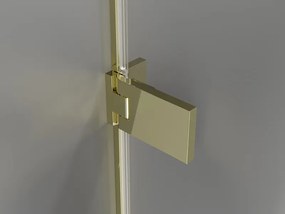 Mexen Lunar-F Duo, skladací sprchový kút 100 x 100 cm, 8mm číre sklo, zlatý profil, 836-100L-100P-50-00