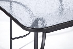 Záhradný jedálenský set Klaudia transparentný + 4x kovová stolička Pia