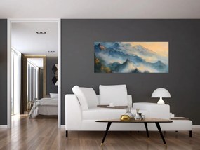 Obraz - Maľovaná horská krajina (120x50 cm)