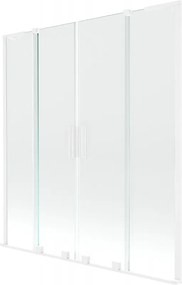 Mexen Velar L Duo, 2-krídlová posuvná vaňová zástena 140 x 150 cm, 8mm číre sklo, biela matná, 896-140-003-02-20