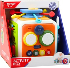 LEAN Toys Interaktívna kocka Vzdelávacia triedička Zmyslové zvuky Farebné