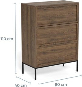 Komoda Palmdale 80 cm dub kouřový