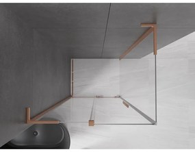 Mexen Velar L, sprchový kút s posuvnými dverami 90 x 110 cm, 8mm číre sklo, medená matná, 871-090-110-03-65