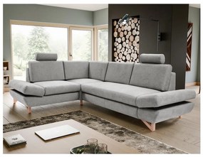 Rozkladacia rohová čalúnená sedacia súprava AVESTA s úložným priestorom do L, ľavé prevedenie, sivá