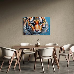 Obraz - Pohľad tigra, maľba (90x60 cm)