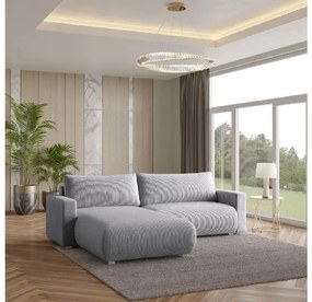 AKCIA Svetlosivá rozkladacia rohová pohovka TAFIRA, obojstranná II. akosť