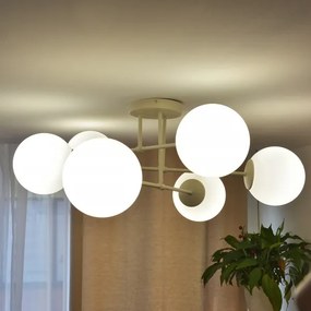 Prisadené stropné svietidlo MOON 6xE27/15W/230V krémové