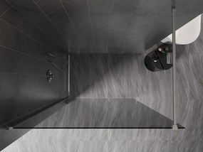 Mexen, Mexen Kioto-X sprchová stena 100 x 200 cm, grafit 10 mm, matný nikel - 800-100-101-97-40-X