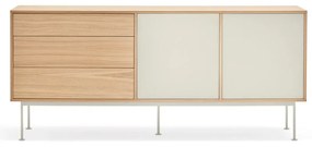 Krémovobiela komoda v dubovom dekore Teulat Yoko, šírka 180 cm