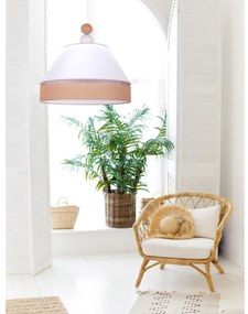 Duolla - Luster na lanku AVIGNON 1xE27/15W/230V pr. 60 cm biela/hnedá