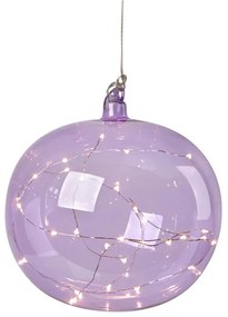 Fialová závesná vianočná svetelná dekorácia ø 18 cm Lina – Markslöjd