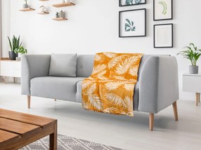 Oranžová mikroplyšová deka FIEN, 150x200 cm