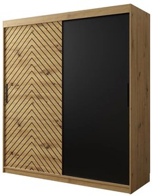 Skriňa Jodełka 180 dub Artisan/dub Artisan/čierna
