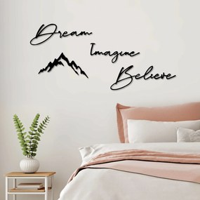Nástěnná kovová dekorace Amazing Believe černá