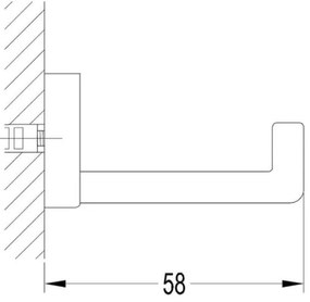 OMNIRES DA70110BL - Nástenný háčik DARLING polomatná čierna