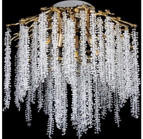 Prisadený luster 6xE14/60W/230V + 3xLED/3W pr. 54 cm zlatý