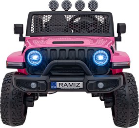 Ramiz Terénne auto OFF-ROAD 3.0 pre deti ružové + diaľkové ovládanie + pomalý štart + pásy + LED a zvuky