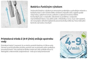 Deante Lima, drezová batéria v tvare "U" s vyťahovacou spŕškou, čierna, BBM_N72M