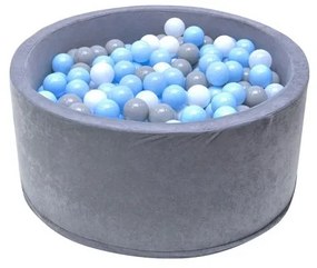 Vyrobeno v EU Detský suchý bazén sivý 90x40 cm s loptičkami 200 ks Štandard barva: modré loptičky