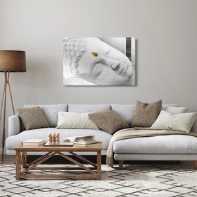 Obraz - Biely Budha (90x60 cm)