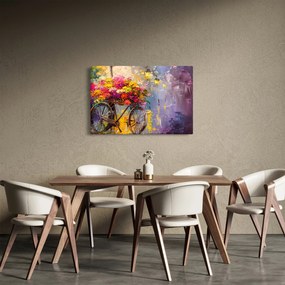 Obraz - Bicykel s kvetmi (90x60 cm)