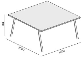 PLAN Kancelársky rokovací stôl DOUBLE LAYERS, bez prepážok, biela/sivá