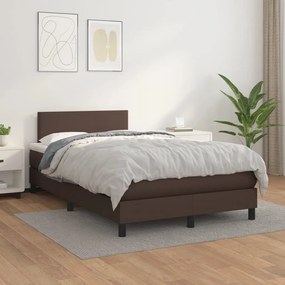 Boxspring posteľ s matracom hnedá 120x200 cm umelá koža 3140996