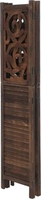 Paraván T568, deliaca stena, 4 panely - 170 × 160 cm - hnedá