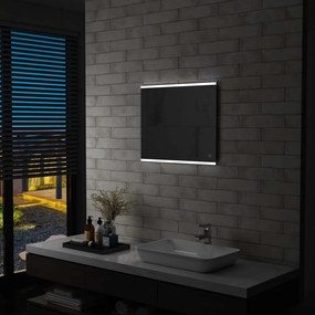 Kúpeľňové LED nástenné zrkadlo s dotykovým snímačom 60x50 cm