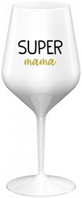SUPER MÁMA - biely nerozbitný pohár na víno 470 ml