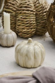 IB Laursen Keramická dekorácia tekvica PUMPKIN STANDING Ø10 cm krémová