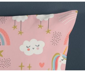 Modré/ružové bavlnené detské obliečky na jednolôžko 140x200 cm Suus – Good Morning